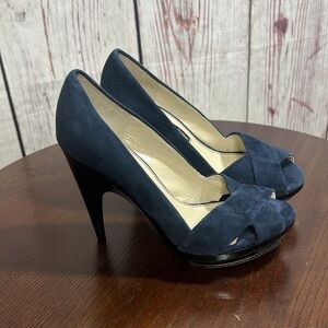 Zara Woman Collection suede peep heels in size 7